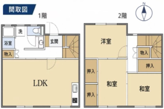 相原タウンハウス1号棟 101号室 間取り
