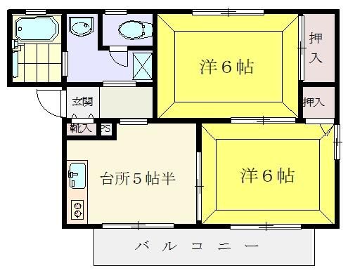 パークサイドＣ 202号室 間取り