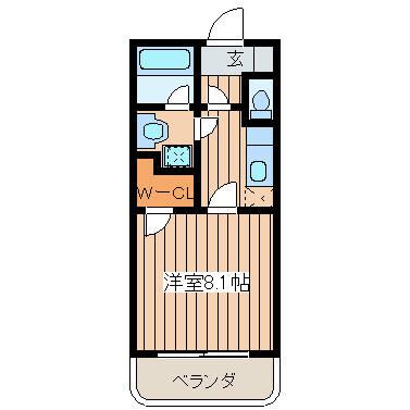 グーフォ 102号室 間取り