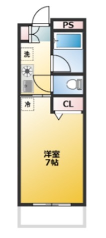 来夢一番館 407号室 間取り