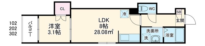 Ｃｉｅｌ　Ｔｅｒｒａｃｅ 302号室 間取り