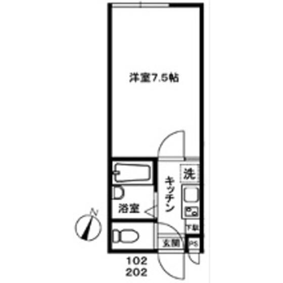 ロッシェル橋本６ 1-202号室 間取り