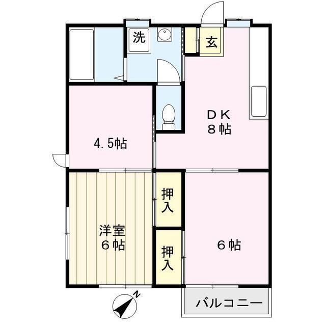 大木ハイツＢ 102号室 間取り