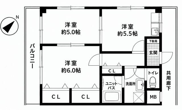 パークヒルズ堀之内 205号室 間取り