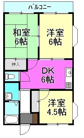 グリーンアベニュー　１号棟  201号室 間取り