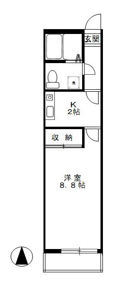 コートヴィアーレ 102号室 間取り