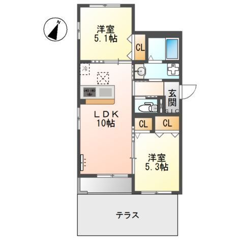 フリージア 101号室 間取り