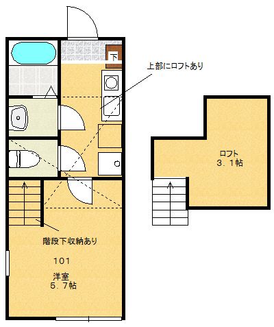 ガレリア淵野辺 101号室 間取り