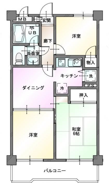 リバーフロントヤシマ 0203号室 間取り