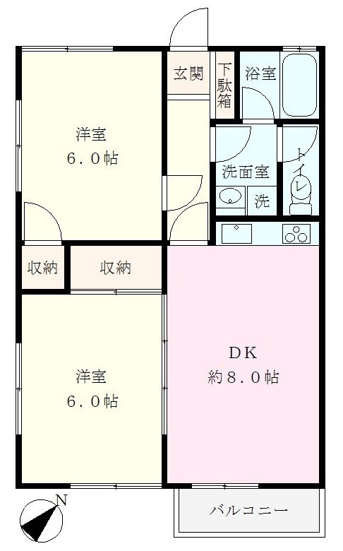 ハイツ光 0101号室 間取り