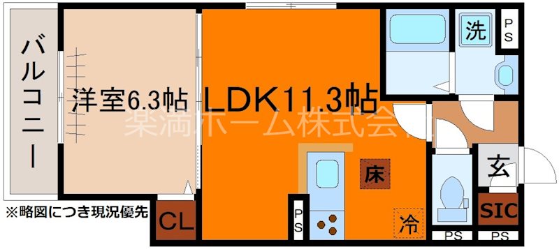 GRAMM御陵荒木C 間取り