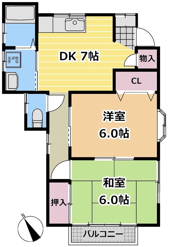 グリーンビュー  2F号室 間取り