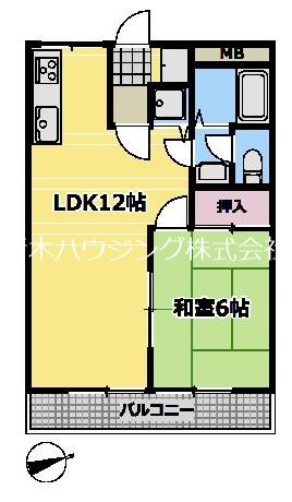 新緑ハイツ 206号室 間取り