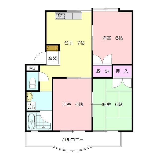 ハイツヨコ丁 305号室 間取り