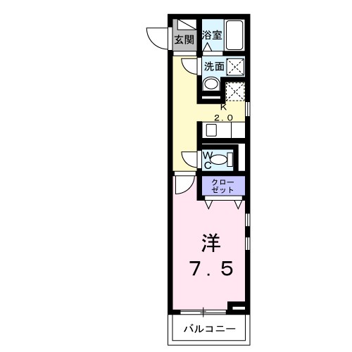 ヴェリーヌ 201号室 間取り