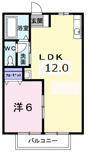 ローズコート 203号室 間取り