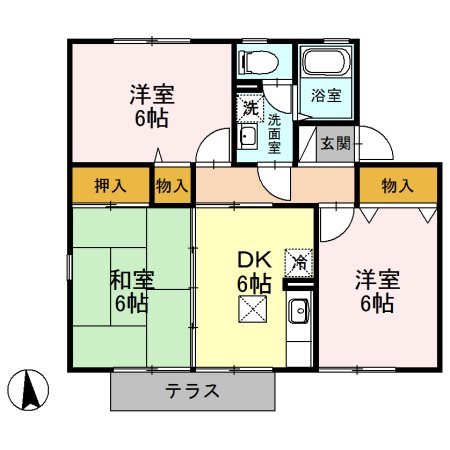 セジュール栗田B 間取り