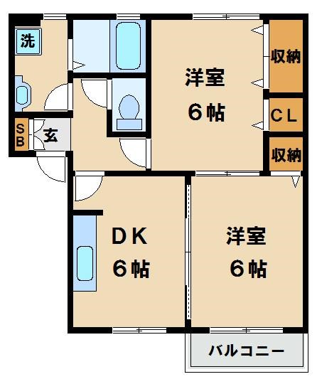 わなかハイツC棟 間取り