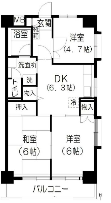 きんえいマンション 間取り図