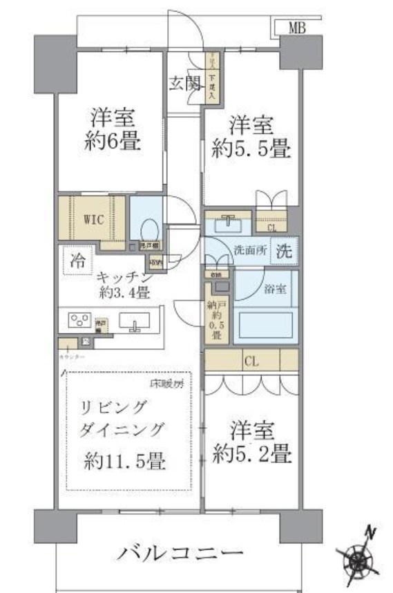 BrilliaCity　石神井公園　ATLAS　5号棟 間取り
