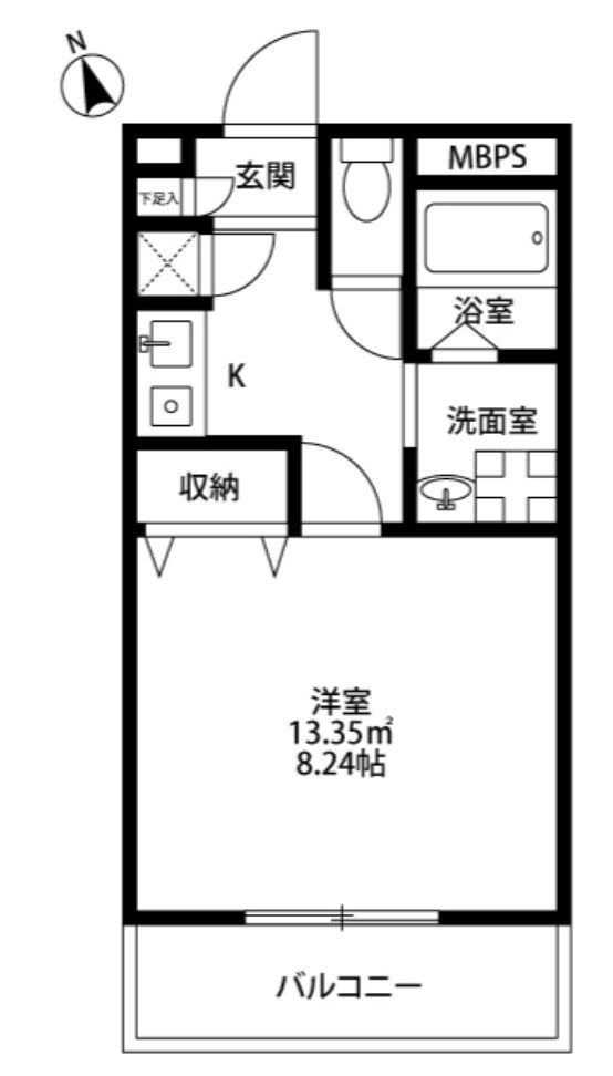 アンプルール フェール Asahi 間取り図