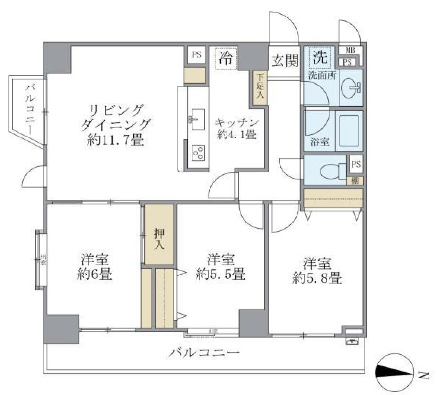 ニューハイツ豊島園 間取り
