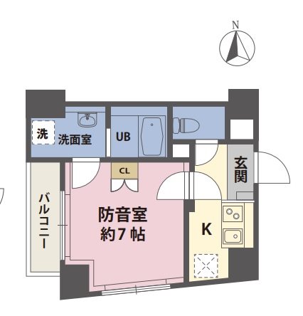 台東区根岸3丁目楽器可(防音・24時間365日演奏・電子ピアノ・弦・木・金管楽器・声楽・DTM)マンション 間取り