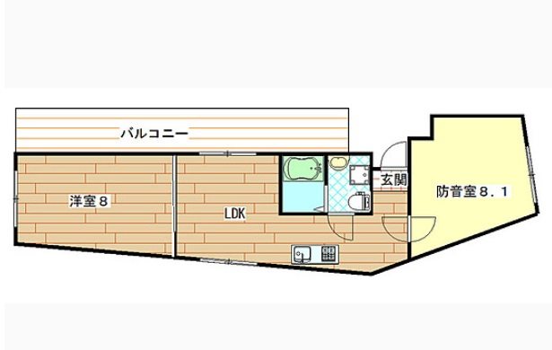 板橋区小豆沢2丁目楽器可(防音・24時間演奏・グランドピアノ・弦・管楽器・声楽)マンション 間取り