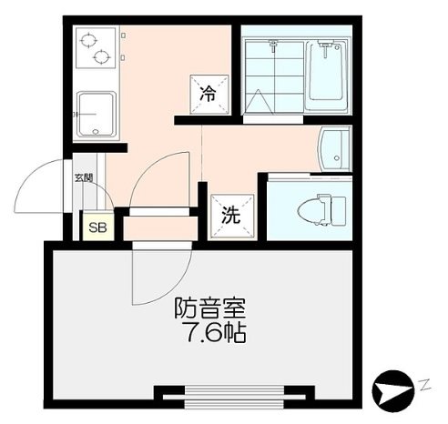 新宿区新宿5丁目楽器可(防音・グランドピアノ・弦・管楽器・声楽)マンション 間取り