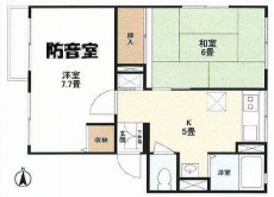 練馬区向山３丁目楽器可(防音・ピアノ・弦楽器)アパート 間取り