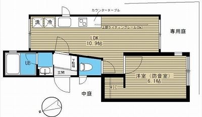 豊島区目白2丁目楽器可（防音・24時間演奏・弦・木管楽器）築浅アパート 間取り