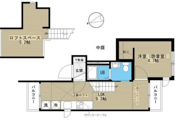 豊島区目白2丁目楽器可（防音・24時間演奏・弦・木管楽器）築浅アパート 間取り