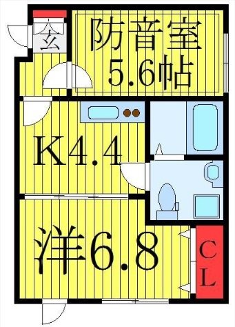 板橋区双葉町6丁目楽器可（防音・24時間演奏・グランドピアノ・弦管楽器・声楽・DTM）マンション 間取り