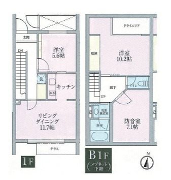 練馬区石神井町6丁目楽器可(防音・24時間演奏・グランドピアノ・弦・管楽器・声楽)マンション 間取り