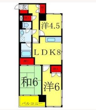 北区昭和町3丁目楽器可(ピアノ・弦楽器)マンション 間取り