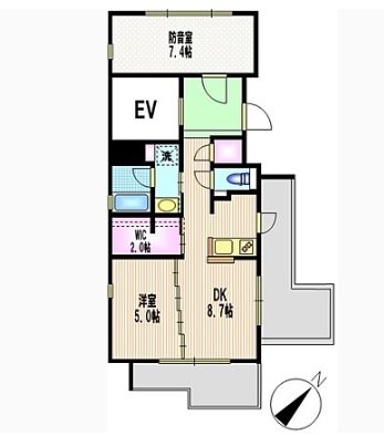 世田谷区用賀3丁目楽器可（防音・グランドピアノ・弦管楽器・声楽・DTM）マンション 間取り