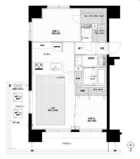 荒川区東尾久3丁目楽器可（楽器演奏相談規約あり）マンション 間取り