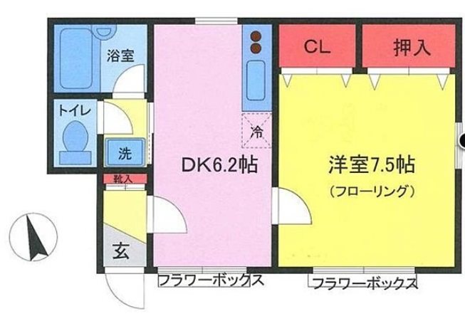 豊島区池袋本町1丁目楽器可（楽器演奏・声楽相談）アパート 間取り