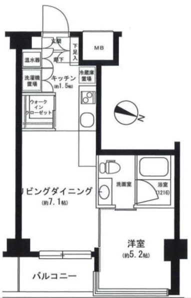 新宿区北山伏町1丁目楽器可（楽器演奏可夜間禁止）マンション 間取り