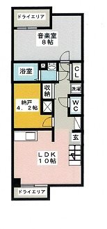 豊島区南大塚3丁目楽器可(防音・24時間演奏・ピアノ・弦・管楽器・声楽)マンション 間取り