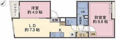 豊島区南大塚3丁目楽器可(防音・24時間演奏・ピアノ・弦・管楽器・声楽)マンション 間取り