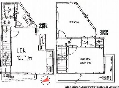 荒川区東尾久6丁目楽器可(防音・ピアノ・弦・管楽器・声楽)タウンハウス 間取り