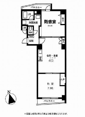 渋谷区笹塚1丁目楽器可(防音・グランドピアノ・弦・管楽器・声楽)マンション 間取り