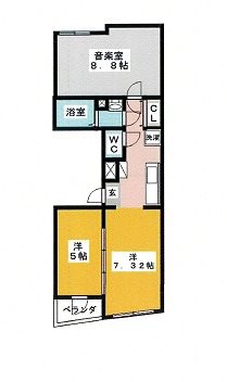 豊島区南大塚3丁目楽器可(防音・24時間演奏・ピアノ・弦・管楽器・声楽)マンション 間取り