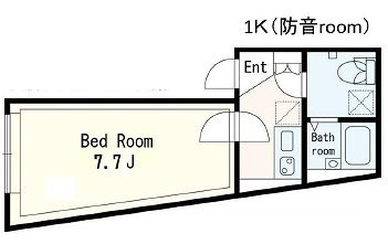 板橋区大和町楽器可(防音・24時間演奏・ピアノ・弦・管楽器・声楽)マンション 間取り