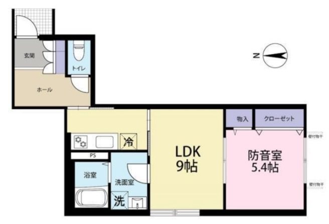 調布市入間町3丁目楽器可（防音・グランドピアノ・弦楽器・管楽器相談・DTM）マンション 間取り