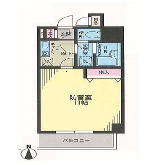 台東区谷中1丁目楽器可(防音・グランドピアノ・弦・管楽器)マンション 間取り