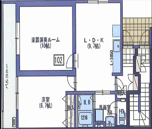 板橋区南常盤台2丁目楽器可(防音・グランドピアノ・弦・管・打楽器・声楽)マンション 間取り