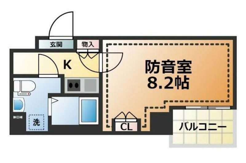 新宿区大京町楽器可(防音・24時間演奏・ピアノ・弦管楽器・声楽)マンション 間取り