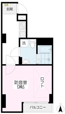 豊島区目白5丁目楽器可（防音・24時間演奏・ピアノ・弦・管楽器・声楽）マンション 間取り